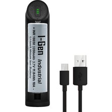 I-Gen Batteries G104 18650 3.7V 3200 Mah 10A 11.84 Wh Li-Ion Şarjlı Pil+Tekli Şarj Aleti
