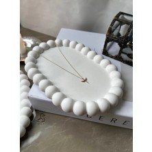 CasadiDuck Bubble Oval Taş Tozu Dekoratif Tabak 4’lü