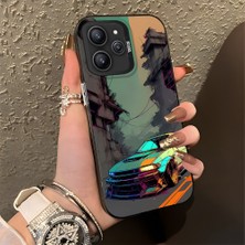 HONTINGA Xiaomi Redmi 12 ile Uyumlu Kılıfı Silikon Kenar Sert Arka Basitlik Anti Düşme Klasik Araba Desen Telefon Kılıfı K1-0615