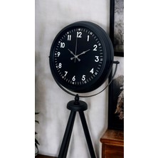 Çetiner Group Royal Black Tripod Ayaklı Modern Tasarım Saat