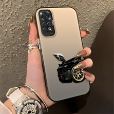 HONTINGA Xiaomi Redmi Note 11 ile Uyumlu Kılıfı Silikon Kenar Sert Arka Basitlik Anti Düşme Klasik Araba Desen Telefon Kılıfı K1-0611