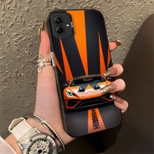 HONTINGA Samsung Galaxy A04E ile Uyumlu Kılıfı Silikon Kenar Sert Arka Basitlik Anti Düşme Lambo Desen Telefon Kılıfı K1-0613
