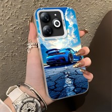 HONTINGA Infinix Smart 8 Pro ile Uyumlu Kılıfı Silikon Kenar Sert Arka Basitlik Anti Düşme Klasik Araba Desen Telefon Kılıfı K1-0615