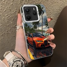 HONTINGA Xiaomi Redmi Note 14 4g ile Uyumlu Kılıfı Silikon Kenar Sert Arka Basitlik Anti Düşme Şık Spor Arabası Desen Telefon Kılıfı K1-0614