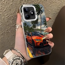 HONTINGA Realme C53 ile Uyumlu Kılıfı Silikon Kenar Sert Arka Basitlik Anti Düşme Şık Spor Arabası Desen Telefon Kılıfı K1-0614
