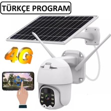Eco Lounge Sim Kartlı 4g Ptz 360 Hareketli Solar Güneş Enerjili 1080P Kamera Türkçe Program Son Sürüm
