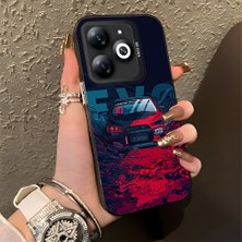 HONTINGA Tecno Spark Go 2024 ile Uyumlu Kılıfı Silikon Kenar Sert Arka Basitlik Anti Düşme Şık Spor Arabası Desen Telefon Kılıfı K1-0614