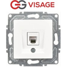 Eco Lounge Visage Beyaz Telefon Prizi (Cat3) Çerçevesiz - Priz ve Anahtar Için Uyumlu Çerçeve