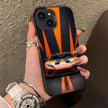HONTINGA iPhone 14 Plus ile Uyumlu Kılıfı Silikon Kenar Sert Arka Basitlik Anti Düşme Lambo Desen Telefon Kılıfı K1-0613