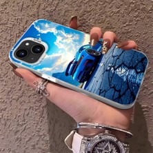 HONTINGA iPhone 15 Plus ile Uyumlu Kılıfı Silikon Kenar Sert Arka Basitlik Anti Düşme Klasik Araba Desen Telefon Kılıfı K1-0615