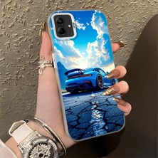 HONTINGA Samsung Galaxy A04E ile Uyumlu Kılıfı Silikon Kenar Sert Arka Basitlik Anti Düşme Klasik Araba Desen Telefon Kılıfı K1-0615