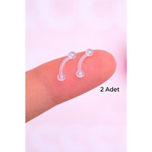 Sacce Scarves & Accessories Bioflex Hipoalerjenik  Antialerjik Şeffaf Silikon Piercing 8 mm İki Ucu Toplu