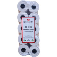 RULORULO 56x25 Termal Rulo 10 Paket 100 Adet Yazarkasa Pos Rulosu TSE Belgeli BPA Free