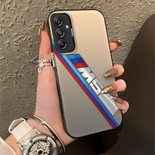 HONTINGA Samsung Galaxy M34 ile Uyumlu Kılıfı Silikon Kenar Sert Arka Basitlik Anti Düşme Bmw Desen Telefon Kılıfı K1-0606