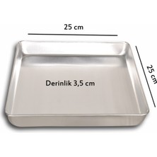 BANAZMETAL - 50 Adet - Tek Kullanımlık Alüminyum Tepsi - 25X25X3,5 cm 105 gr