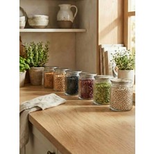 6'lı Set Metal Vakum Kapaklı Cam Saklama Kabı 1000 ml