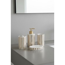 Renkliürün Beyaz Gold Banyo Sabunluk Seti