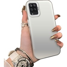 Ucuc Samsung Galaxy A12/M12 Uyumlu Kılıf Akrilik Sert Arka Panel Mat Dokulu Yan Silikon Darbe Emici Kamera Koruma Kapak