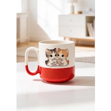 BB Design Kedi Tasarımlı Baskılı Seramik Pro Kupa Bardak 330ML