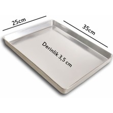 BANAZMETAL - 50 Adet - Tek Kullanımlık Alüminyum Tepsi - 25X35X3,5 cm 145 gr
