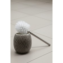 Renkliürün Seramik Metal Saplı Tuvalet Fırçası Gri