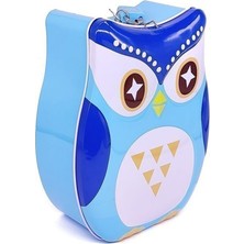 Artlantis Metal Kumbara Baykuş Anahtarlı 1 Adet Kilitli Baykuş Figürlü Kilitli Metal Kumbara 14X17CM