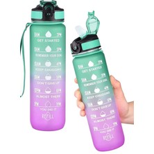 Gampus 1l Taşınabilir Su Şişesi Renkli Büyük Sporcu Matarası 1 Lt Kapasiteli Şirin Suluk Bpa Içermez