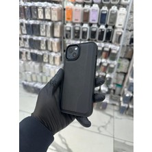 HappyCase iPhone  13 Uyumlu Premium Deri Dokulu Kılıf Magsafe Özellikli - Siyah