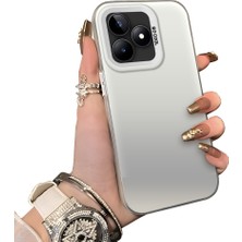 Ucuc Realme Note 50 Uyumlu Kılıf Akrilik Sert Arka Panel Mat Dokulu Yan Silikon Darbe Emici Kamera Koruma Kapak