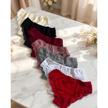 Luvina Elegance 7'li Dantel Detaylı Pamuklu Kadın Külot Seti (Premium Kalite)