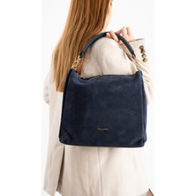 Piel Lino Pıel Lıno Kadın Hakiki Süet Deri Omuz ve Çapraz Çanta PL029-S Lacivert
