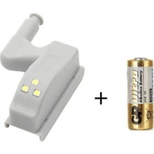 MegaVitrin 3 Led'li Otomatik Dolap Içi Menteşe Aydınlatma Lambası - Beyaz Işık - Pil Dahil