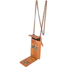 Eco Lounge Avjin 6.9 Inch Uyumlu Deri Kılıf Cüzdan Askılı TN11 Taba