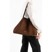 Piel Lino Pıel Lıno Kadın Hakiki Deri ve Süet Deri Omuz Çanta PL017 Kahve