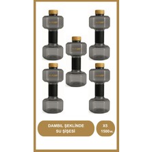 H2PUMP Dambıl Şeklinde Su Şişesi | 1.5 Litre Spor Matara | X5 Adet