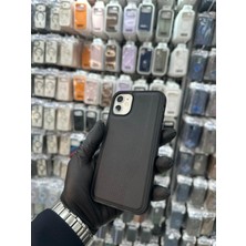 HappyCase iPhone  12 Uyumlu Premium Deri Dokulu Kılıf Magsafe Özellikli - Siyah