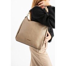 Piel Lino Pıel Lıno Kadın Hakiki Deri Omuz ve Çapraz Çanta PL029-D Vizon