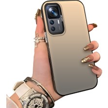 Ucuc Mi 12T Uyumlu Kılıf Akrilik Sert Arka Panel Mat Dokulu Yan Silikon Darbe Emici Kamera Koruma Kapak