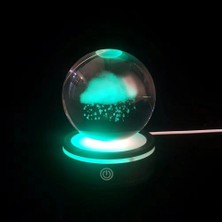 Eco Lounge Usb'li Yağmur Bulutu Tasarımlı Dönen Cam Küre