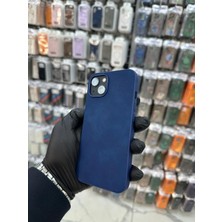 HappyCase iPhone 14 Plus Uyumlu Süet Hissiyatlı Yumuşak Tasarımlı Kılıf- Lacivert