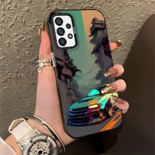 HONTINGA Samsung Galaxy A73 ile Uyumlu Kılıfı Silikon Kenar Sert Arka Basitlik Anti Düşme Klasik Araba Desen Telefon Kılıfı K1-0615