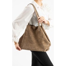 Piel Lino Pıel Lıno Kadın Hakiki Deri ve Süet Deri Omuz Çanta PL017 Vizon