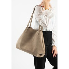 Piel Lino Pıel Lıno Kadın Hakiki Deri ve Süet Deri Omuz Çanta PL017 Bej