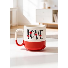 BB Design Love Yazı Tasarımlı Baskılı Seramik Pro Kupa Bardak 330ML