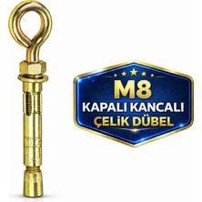 DESIPHON Kancalı Çelik Dübel M8 Kapalı Ağız Salıncak Boks Torbası Avize Tavan Asma Aparatı