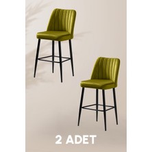 MyMassa Ada Bar Sandalye - Babyface Sarı - Metal Siyah Ayak ( 2 Adet )