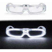 MiraLive Beyaz LED Işıklı Parti Gözlüğü 3 Modlu – Glow & Gece Eğlence Gözlüğü