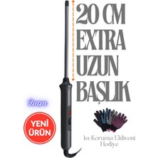 Feyza Design 9 mm Kıvırcık Afro Dalga Saç Maşası, Uzun Başlık, Eldiven Dahil