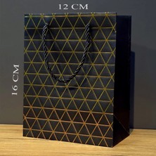 MiraLive Mini Boy Siyah Gold Yaldızlı Karton Çanta