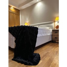 Doğuş Peluş Halı Modern Line Siyah Peluş Yatak Ucu Runner